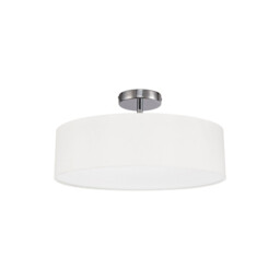Baymont Polished Chrome 3 Light E27 Drop Flush, With 45cm x 15cm Faux Silk Shade, White - thumbnail 5