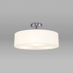 Baymont Polished Chrome 3 Light E27 Drop Flush, With 45cm x 15cm Faux Silk Shade, White - thumbnail 2