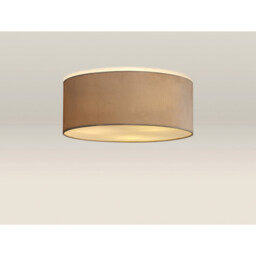 Baymont White 3 Light E27 Universal Flush Ceiling Fixture With 50cm x 20cm Dual Faux Silk Shade, Nude Beige/Moonlight - thumbnail 2