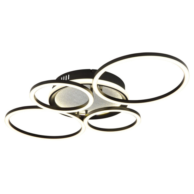 Alvis Semi Flush Ceiling Light Matt Black LED 4000K - image 1