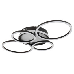 Alvis Semi Flush Ceiling Light Matt Black LED 4000K - thumbnail 2