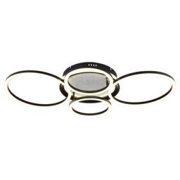 Alvis Semi Flush Ceiling Light Matt Black LED 4000K - thumbnail 3