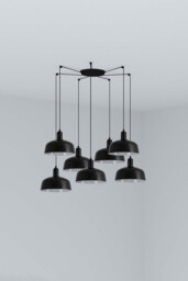 Tatawin Medium Cluster Pendant Ceiling Light , Gloss Black 7x E27