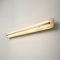 Albatre Modern 80cm Integrated LED Wall Lamp Brass 3000K 300lm White Shade - thumbnail 2