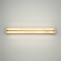Albatre Modern 80cm Integrated LED Wall Lamp Brass 3000K 300lm White Shade - thumbnail 5