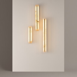 Albatre Modern 80cm Integrated LED Wall Lamp Brass 3000K 300lm White Shade - thumbnail 3