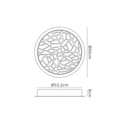 Fusion Flush 60cm Round 47W LED 3000K, 2850lm, Matt White, Acrylic - thumbnail 2