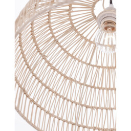 Melody 40cm Dome Pendant Ceiling Light Natural Rattan Black Fabric Wire, Base LED E27 - thumbnail 5