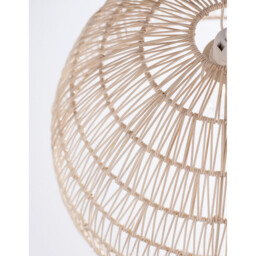 Melody 40cm Dome Pendant Ceiling Light Natural Rattan Black Fabric Wire, Base LED E27 - thumbnail 3