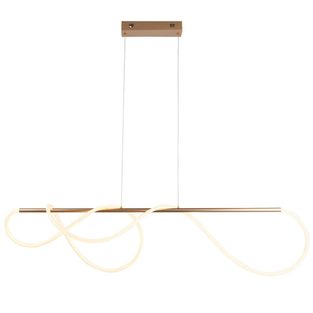 Attalea Modern Designer Bar Style LED Pendant Light Flexible Silcon Tube Satin Gold Finish - image 1