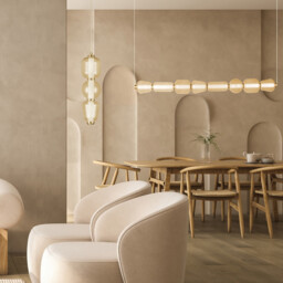 Eluna Slim Pendant Ceiling Light Gold Matt-Champagne Glass LED 3000K - thumbnail 2