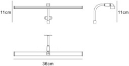 Sisley Wall Lamp 7W LED Chrome IP44 4000K, 420lm, Silver, Frosted Acrylic, Polished Chrome - thumbnail 2