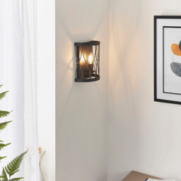 Heston 1 Light Indoor Candle Wall Light Matt Black, Rustic Bronze Effect, E14 - thumbnail 3