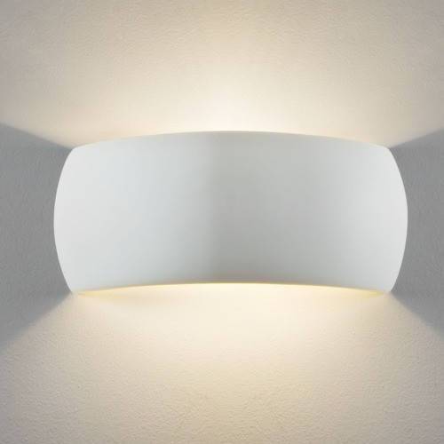 Milo 1 Light Indoor Wall Light White Ceramic Plaster, E27 - image 1