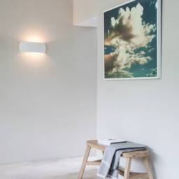 Milo 1 Light Indoor Wall Light White Ceramic Plaster, E27 - thumbnail 3
