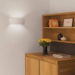 Milo 1 Light Indoor Wall Light White Ceramic Plaster, E27 - thumbnail 2