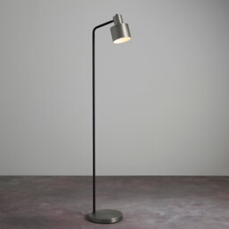 Mayfield Task Floor Lamp Brushed Silver Plate Finish, Matt Black - thumbnail 2