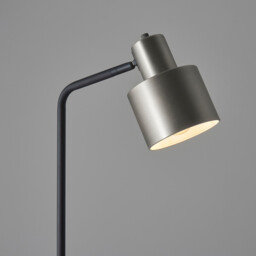 Mayfield Task Floor Lamp Brushed Silver Plate Finish, Matt Black - thumbnail 5
