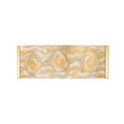 Emozione Glass Flush Wall Lamp 2 Light 24 Carat Gold
