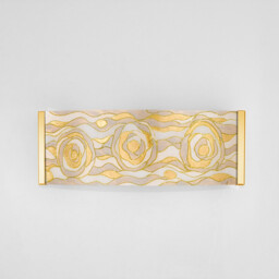 Emozione Glass Flush Wall Lamp 2 Light 24 Carat Gold - thumbnail 2