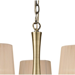 Loewe Pendant 5 Light E14, Antique Brass With Soft Bronze Shades - thumbnail 5