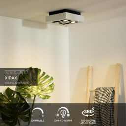 Xirax Modern Ceiling Spotlight - LED Dim to warm - GU10 - 4x5W 2200K/3000K - White - thumbnail 2