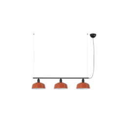 Tatawin Medium Bar Pendant Ceiling Light Black, Gloss Reddish Orange 3x E27