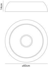 Argenta Flush Ceiling Large LED 3000K, 3000lm, Matt White, Silver, White Acrylic - thumbnail 2