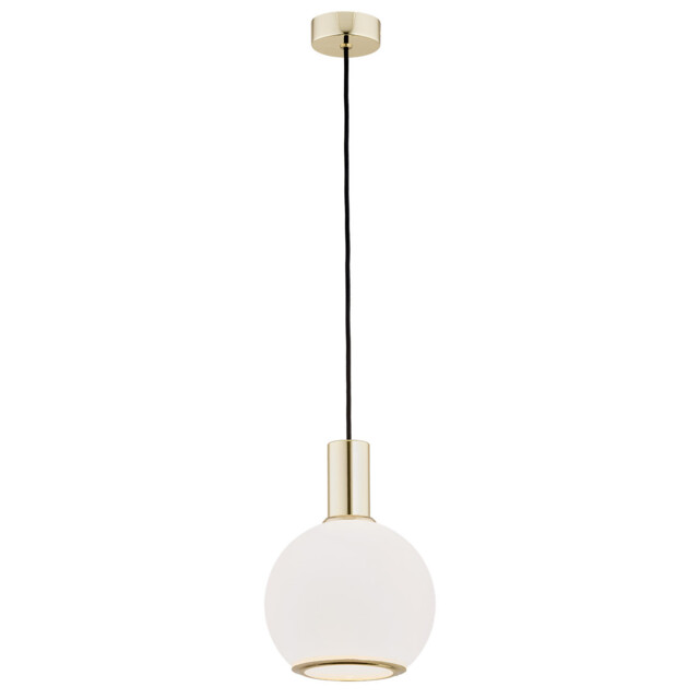 Sagunto Dome 20cm Pendant Ceiling Light Opal Matt, Brass Steel - image 1