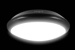 LED Flush Ceiling Light Bulkhead 24W 4000K 2400lm IK10 3hr Emergency Matt Black IP66 - thumbnail 5