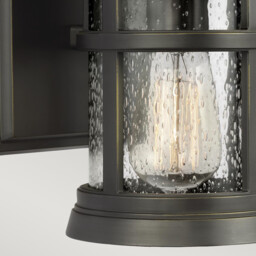 Newport Outdoor 1 Light Wall Lantern, Antique Bronze, IP44, E27 - thumbnail 3