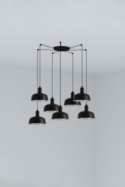 Tatawin Small Cluster Pendant Ceiling Light Black, Gloss Black 7x E27