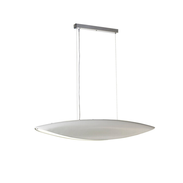Pasion Rectangular Pendant 6 Light E27, Gloss White/Polished Chrome - image 1