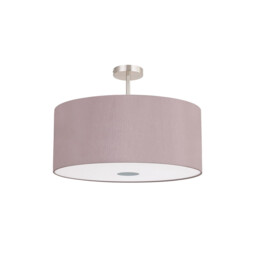 Baymont Satin Nickel 5 Light E27 Semi Flush Fixture With 60cm x 22cm Dual Faux Silk Shade, Taupe/Halo Gold - thumbnail 5