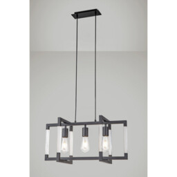 Canto Rectangular Pendant 3 Light E27 Graphite/Acrylic - thumbnail 2