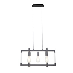 Canto Rectangular Pendant 3 Light E27 Graphite/Acrylic - thumbnail 5