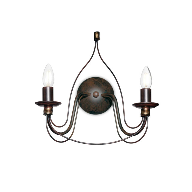 Corte 2 Light Indoor Candle Wall Light Rust Brown, E14
