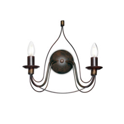 Corte  2 Light Indoor Candle Wall Light Rust Brown, E14