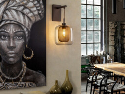 Fox Wall Light with Shade, Chocolate, 1x E27 - thumbnail 2