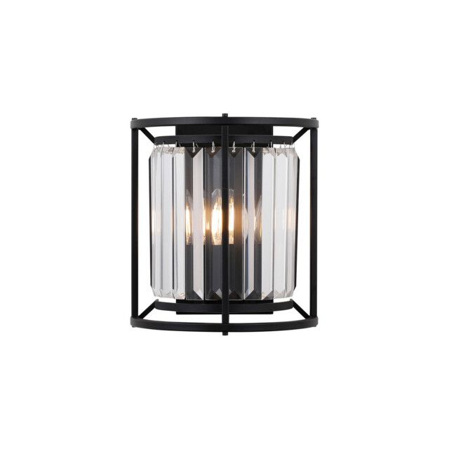 Guilford Wall Lamp, 2 Light E14, Satin Black, Clear - image 1