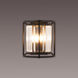 Guilford Wall Lamp, 2 Light E14, Satin Black, Clear - thumbnail 3