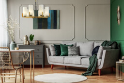 Modern Fortano 8 Light Brass Chandelier Glass Shade - thumbnail 2