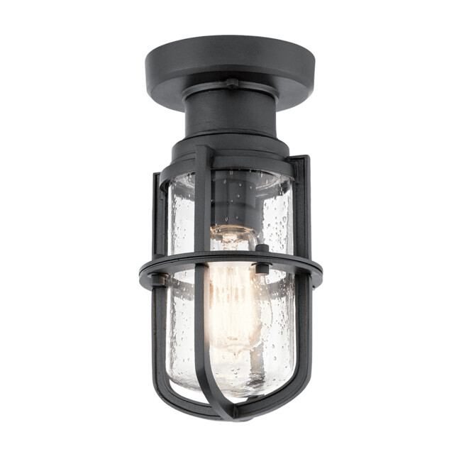 Suri Outdoor 1 Light Porch , Pedestal Lantern, Textured Black, IP44, E27 - image 1