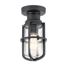 Suri Outdoor 1 Light Porch , Pedestal Lantern, Textured Black, IP44, E27 - thumbnail 1