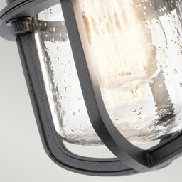Suri Outdoor 1 Light Porch , Pedestal Lantern, Textured Black, IP44, E27 - thumbnail 3