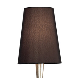 Paola Wall Lamp 1 Light E14, Silver Painted With Black Shade & Black Glass Droplets - thumbnail 5