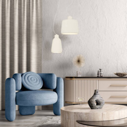 Berovo 28cm Dome Pendant Ceiling Light White Matt 1xE27 - thumbnail 3