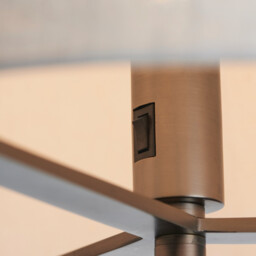 Hayfield Floor Lamp Brushed Bronze Effect Plate & Natural Linen 1 Light IP20 - E27 - thumbnail 5