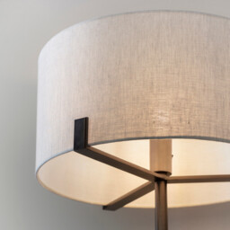 Hayfield Floor Lamp Brushed Bronze Effect Plate & Natural Linen 1 Light IP20 - E27 - thumbnail 3
