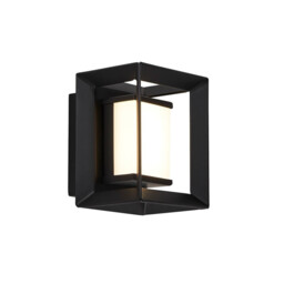 Rectangular Led Wall Light, Matt Black - 100mm - thumbnail 1